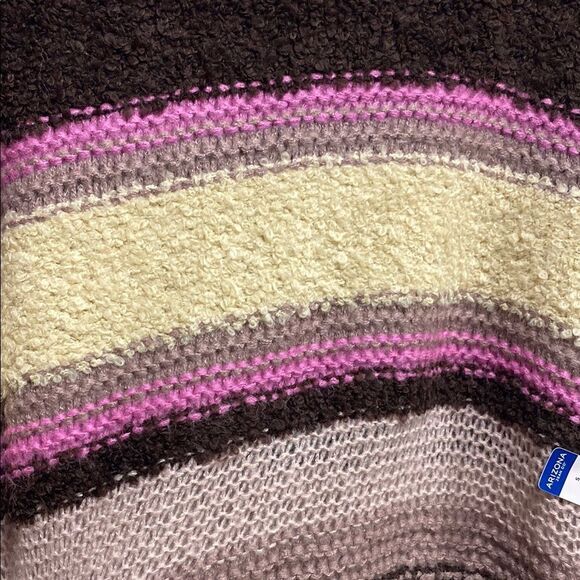 Arizona Jean Co Colorblock Cropped Fuzzy Knit Sweater – Mauve Combo | Size Small - Picture 6 of 11